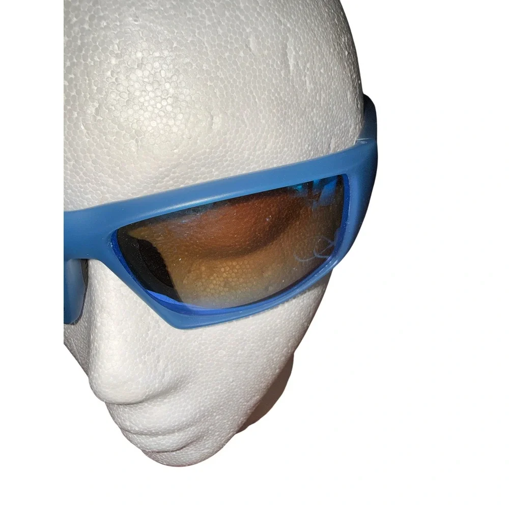 Mens‎ Blue Polarized Wrap Sport Sunglasses Mirror Lens PF2.1 Active Outdoor
